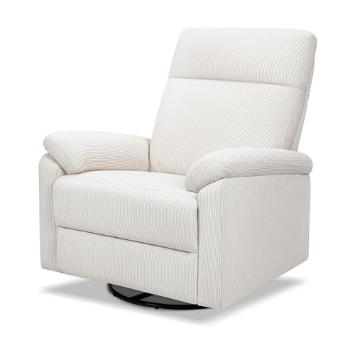 Image of DaVinci Suzy Recliner and Swivel Glider in Fog Chatham Stripe, GREENGUARD Gold & CertiPUR-US® Certified