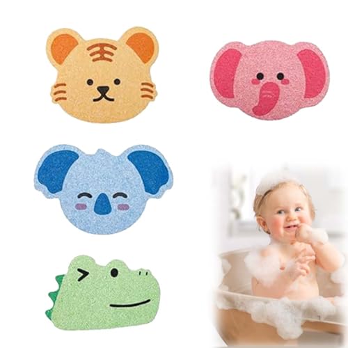 XOXVURI 4 Piezas Esponja Bebe Esponja Baño Bebe Esponja Ducha Niños Esponja De Konjac Para El Baño Del Bebé Esponjas Hidrófilas Para Bebés Linda Forma Del Bebé Herramientas De Baño Para Niños