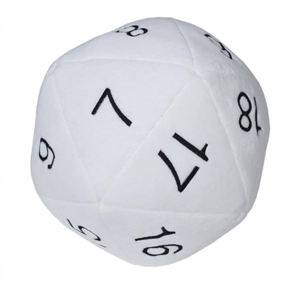 Ultra Pro - Jumbo D20 Novelty Dice Plush - White with Black Numbering