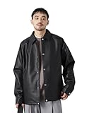 [ナノ・ユニバース] フェイクレザー リラックス コーチジャケット メンズ M 010 ブラック 668-6112210
