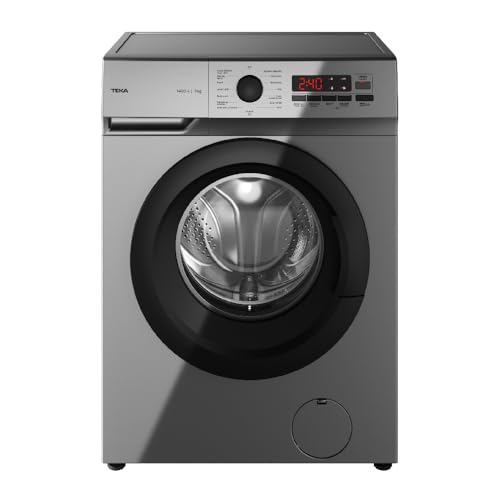 TEKA TK5 1470 EU - Lavadora Total 7 kg, 15 Programas, Panel Electrónico con Display Digital, Prelavado, Aclarado Extra y Start/Pause, Función DrumClean, Tambor de Acero Inoxidable, Color Acero Inox