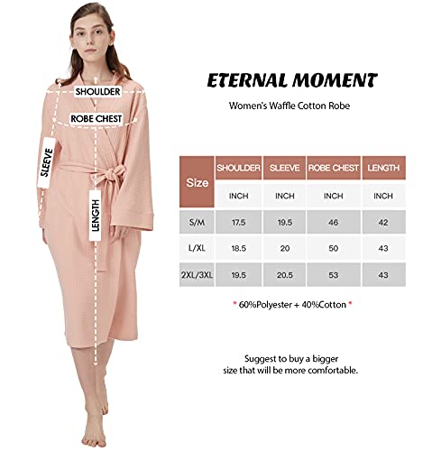 Oxy Wing Robes For Women Waffle-Knit Bathrobe With Pockets Lightweight Spa Sleepwear Soft Knee Nightgown #TOP3