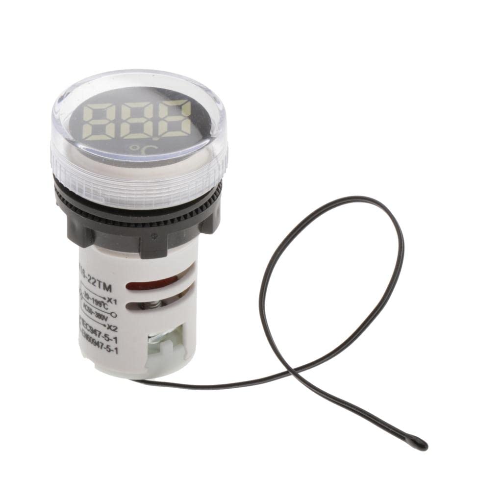 ATORSE™ 22Mm Digital Led Thermometer Celsius Temp Temperature Meter Gauge White-image-49