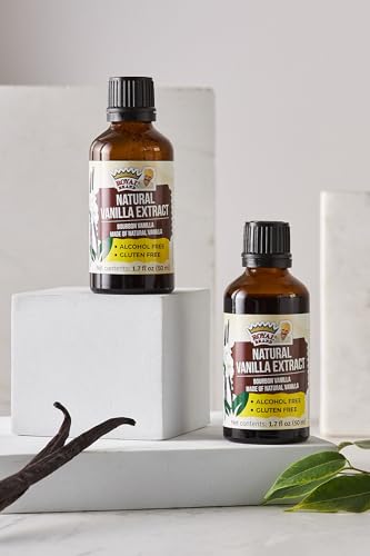 Royal Brand Vanilleextrakt ohne alkohol / Reiner Vanilleextrakt Madagaskar Bourbon / Alkoholfreier Vanilleextrakt, nachhaltig und ethisch hergestellte Vanille / 1,7 Fl oz / 50 ml / Halal / Glasflasche