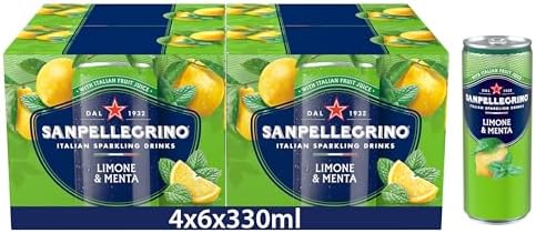 San Pellegrino Italian Sparkling Drinks Lemon & Mint Soft Drink 4x6x330ml