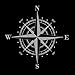 greestick Aufkleber Kompass 15x15cm Silber by Sticker Windrose Kompassrose Wanderlust Decal Vinyl