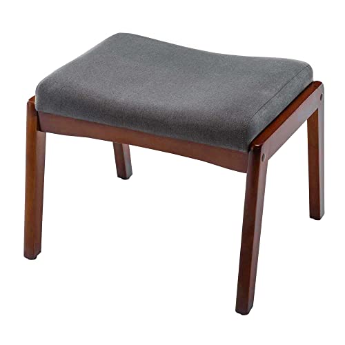 Convenience Concepts Designs4Comfort Accent Ottoman Stool, Dark Gray Fabric/Espresso