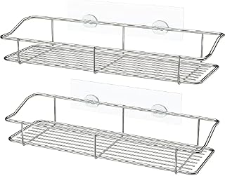 HEETA 2-Pack Shower Caddy, Rustproof Bathroom Shelf with Adhesive Wall Mounted, No Drilling Strong Shower Caddies Kitchen Racks, Stainless Steel Organisers and Storage (13 Inches)