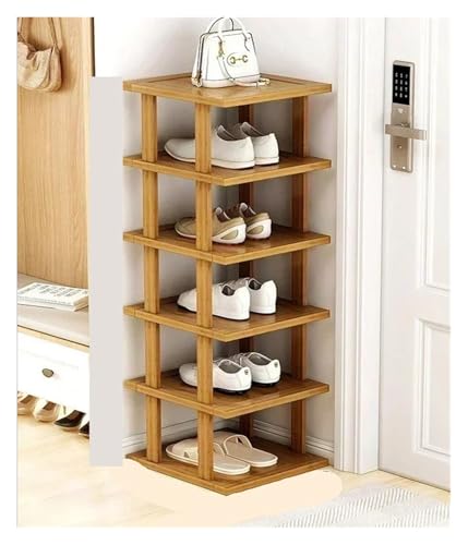 MKLHAVB Sapateira Zapatero de bambú Multicapa, Sencillo, for el hogar, for Puerta, pequeño, Organizador Esquina for Herramientas Almacenamiento Zapatos(6 Layers)