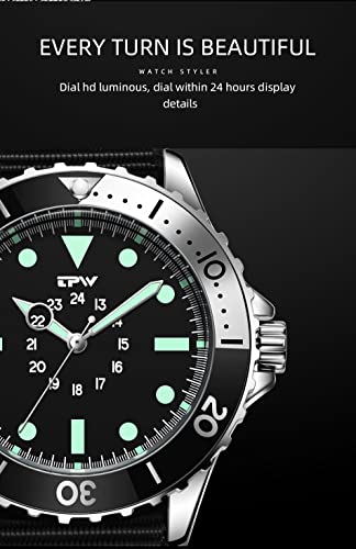 Fanmis Men's Classics Field Watch Military Expedition Sport Luminous Watch Analog Display Rotating Bezel Nylon Strap Watch Business Waterproof Watch (Green Nylon) #TOP5