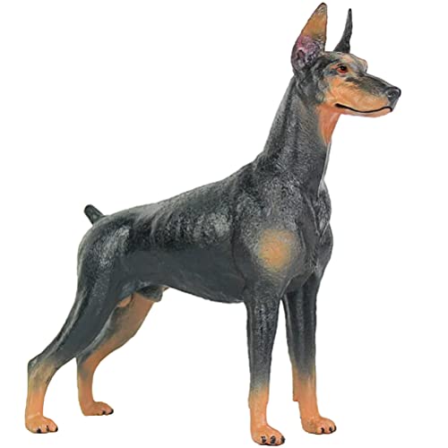 Toyvian Doberman modèle de Chien Statue Simulation Animal modèle Enfant Jouet Chien cognitif Jouet