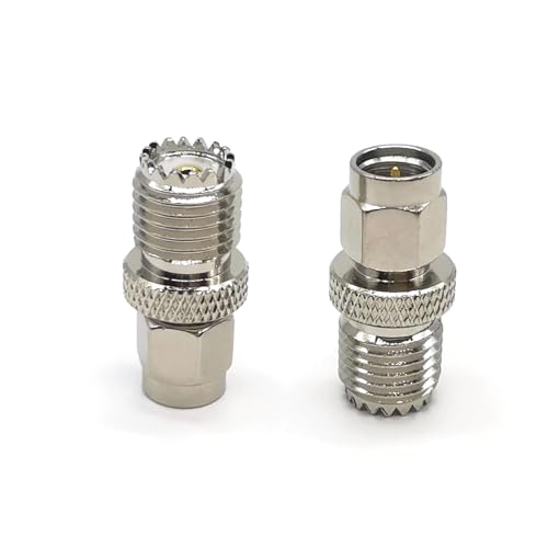 2PCS Adaptador Mini UHF SO239 a SMA coaxial miniatura 5
