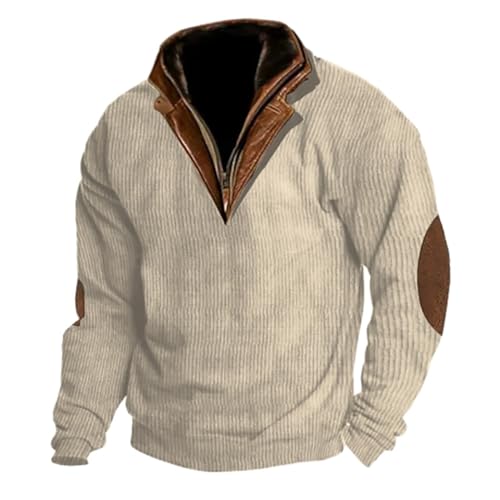 Sweat-shirt homme manches longues en tissu café puissant confort thermique et coupe droite