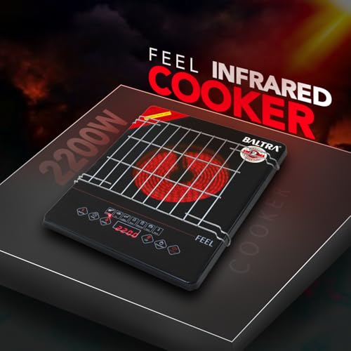 Image of BALTRA Radiant Feel Pro Infrared Glass Induction Cooktop Touch Panel 2000 Watt (All Utensil use-able)