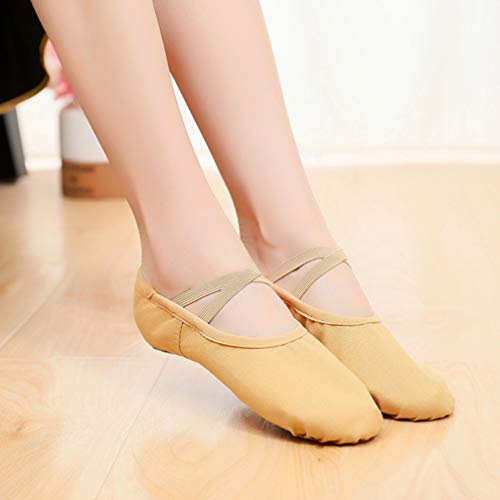 EXCEART Comfortable Lace- Dance Shoes Kids Ballerina Shoes Green Non-Slip for Yoga Folk Modern Ballroom Jazz Dance4