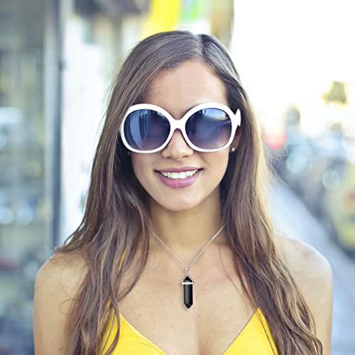 Crystal Necklaces For Women, Hexagon Crystal Point Pendant Necklace, Healing Crystal Stone Necklace For Spiritual (Black Obsidian) #TOP7