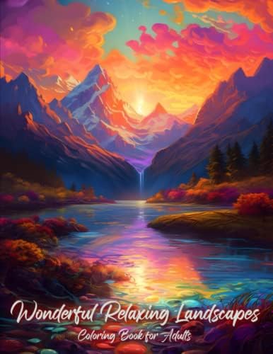Amazon.com: Wonderful Relaxing Landscapes Coloring Book for Adults: 50 ...