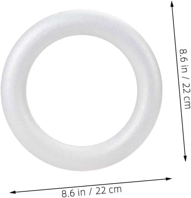 STOBOK 3pcs Round Foam Wreath Circles for DIY Crafts Polystyrene Foam Rings for Wedding and Floral Arrangements White Foam Circle for Crafting and Decorating 22x 4.6cm