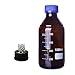DONLAB MBY-1004 Glass 100ml Amber Brown Round Media Storage Bottle Reagent Bottle with SUS 316 S-4-Through Cap GL45