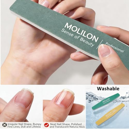 Limas de uñas duraderas para evitar roturas, juego de pulidores de esmeril lavables de doble cara 2