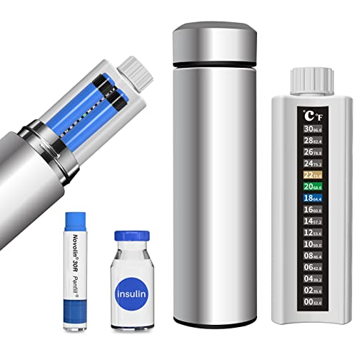 48H Insulin Pens Cooler Travel Case with Temperature-Sensitive Color Display, Diabetic Medicine Cooler TSA Approved Medication Cooling Case Insulins Pen Cooler with Biogel Ice Pack