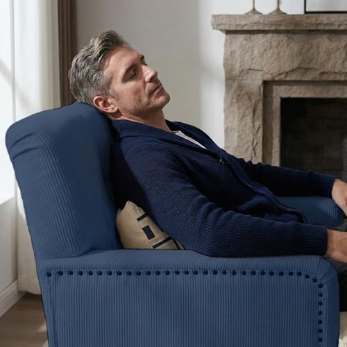 Sillón Tapizado Clásico Azul Corduroy Compacto miniatura 7