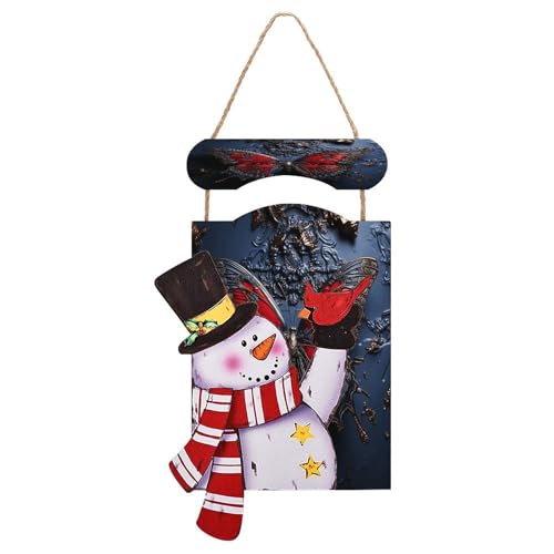 Image de bonhomme de neige sur peinture en bois et décoration murale