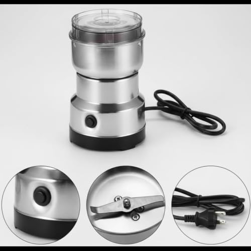 Image of Nima Electric Coffee & Spice Grinder 150W, Stainless Steel Mini Mixer Grinder for Dry Masala, Coffee Beans, Nuts, Seeds & Herbs, Multipurpose Portable Kitchen Grinder, Silver