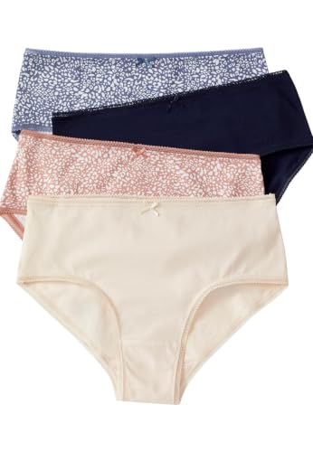 Culottes midi femme rose Damart lot de 4 slips coton taille moyenne