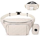 MYHOZEE Small Diaper Bag Fanny Pack - Baby Bag with Waterproof Changing Pad and Wipes Dispenser Quilted Nylon Crossbody Bags for Mom Baby Compact Diaper Purse Cross Body Purses
