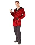 Fun World Men's Casanova Smoking Jacket Adult Costume, red, STD. Up to 6' / 200 lbs.