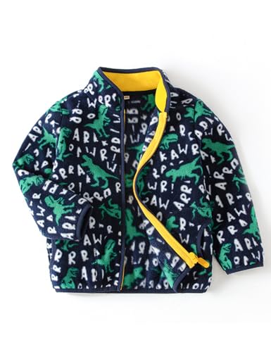 Image of Kids Printed Polar Fleece Jacket Toddler Baby Boys Girls Autumn Winter Warm Sherpa Lining Outerwear Soft Lightweight