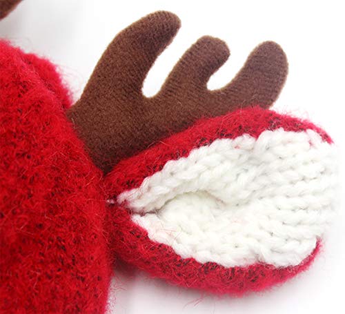 Cute Reindeer Antlers Baby Beanie Soft Warm Crochet Knitted Hat For Toddler Girls Boys Red #TOP3