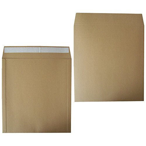25 Strong 12" LP Record Vinyl Peel and Seal Brown Board MAILERS ENVELOPES Including Fragile Labels/Stickers - 625 Micron Cardboard SELF Seal Packaging MAILING Postal Postage Packets