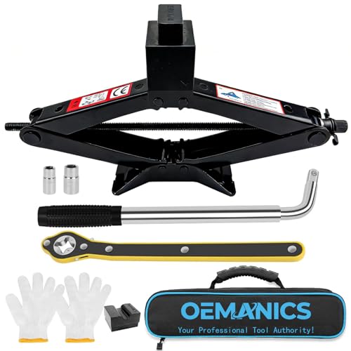 3 Ton (6613 lbs) Car Jack Kit Scissor Jack Kit Compatible with Mercedes Benz A B C E S Class GLA GLC GLK GLE GLS, Universal Lift Jack with Slotted Rubber Jack Pad Adapter