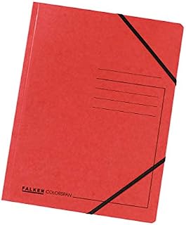 Oryginalny Falken 5-pak Premium Eckspanner-Made in Germany. Z bardzo mocnego kartonu Colorspan, DIN A4, z 2 gumkami, ciemnoszary, teczka na dokumenty, idealna do biura i szkoły