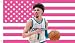 MAGJIUKE Lamelo American Flag Wall Tapestry,Pink Ball Wall Hanging Decor for Bedroom,3x5 Ft with Brass Grommets for College Dorm Room Bedroom Outdoor Parties Decor