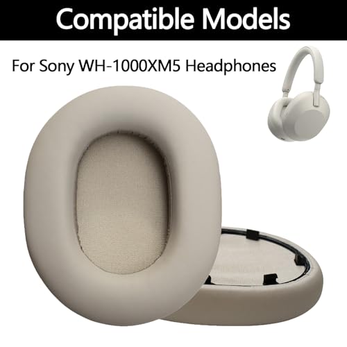 XM5 Replacement Earpads Compatible with WH-1000XM5, WH1000XM5 Headphones, Premium Apricot Protein Leather Cushions, Enhanced Noise Cancelling Memory Foam, Easy Install miniatura 2