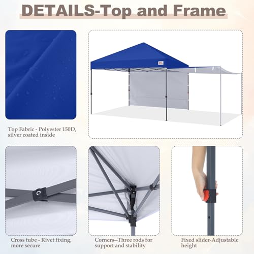 Image of MASTERCANOPY 10x10 Pop Up Canopy Tent with 2 Shelters,230 Sq ft Blue