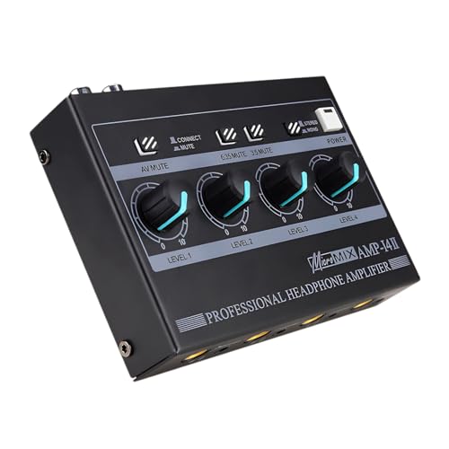 Amplificador de auriculares de 4 canales estéreo con volumen individual para monitoreo libre de ruido