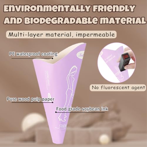 2XK-NOV 8 Stück Faltbar Einwegpapier Urinella für Frauen Auto, Frauen im Stehen Pinkelhilfe, Pee Buddy & Pipinella für Frauen, Wandern Zubehör & Reise Gadgets, Urinal für Schwangere, Wandern