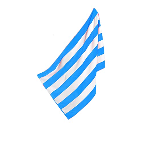 BY LORA Terry Cotton Cabana Towels, Aqua,White Color, Set of 4