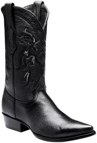 Botas Vaqueras de Caballero en Piel de Venado Cuadra, Color:Negro,  Tamaño:43.5 : Amazon.es: Zapatos y complementos