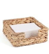 Moosky Napkin Holder for Table, Water Hyacinth Napkin Dispenser for Kitchen Dining Farmhouse Ratt...