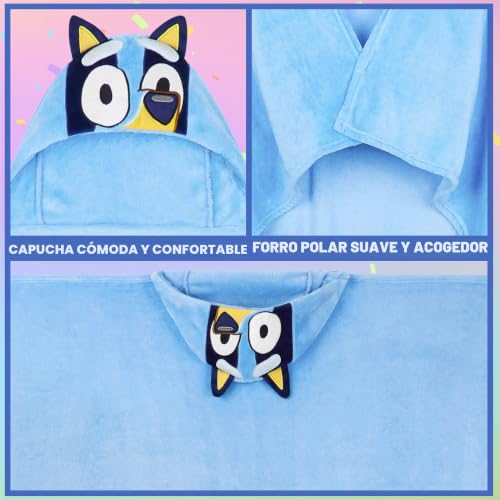 Miniatura 4 de Bluey Manta Con Capucha Para Niños, Poncho Polar Infantil Suave Y Calentito, Batamanta Para Sofa O Cama, Regalos Niños