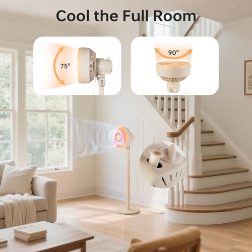 Image of BEESTAR 10 Inch Oscillating Pedestal Stand Floor Fan | 3 adjustable speed levels & height adjustable design, ideal for bedroom, living room, kitchen & home office