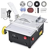 Mini Tischkreissäge 240W, Multifunktionale Tischkreissäge mit 4 Klingen, Präzisions Tischsäge, 10000 U/min, 0–20 mm Höhenverstellbar, 7-Gang-Netzteil Einstellbarer für DIY-Holzbearbeitungsprojekte