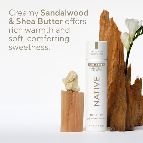 Native Whole Body Deodorant Spray for Women and Men, Sandalwood & Shea Butter Scent, Aluminum-Free, 72-Hour Odor Protection for Entire Body, Contains Plant-Based Ingredients, No Parabens, 3.5 oz - image 4