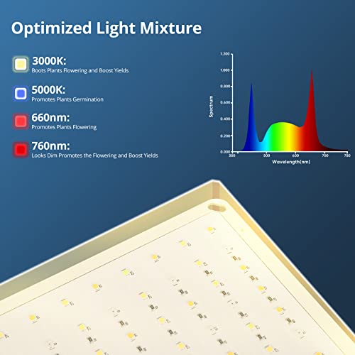 Justsmart Full Spectrum Led Grow Light, 1000W 2 X2 Plant Growing Lights For Indoor Plants Hydroponic Growing Lamps For 3X3/2X2 Grow Tent, 1 Pack #TOP3