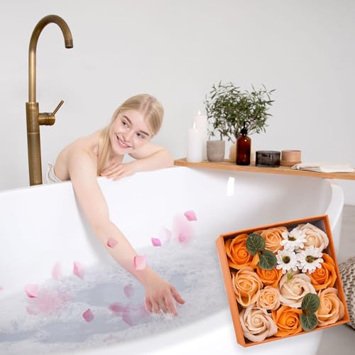 Ideal Swan IS-US-JHFH-FS Rose Bath Soap - Rose Flower Floral Scented Rose Soap Petals In Flower Box thumb #1